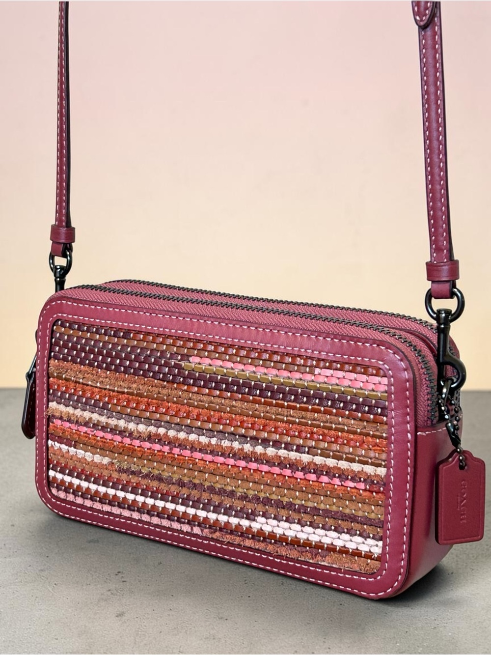 COACH Kira Upwoven & Smooth Leather Crossbody/Wristlet